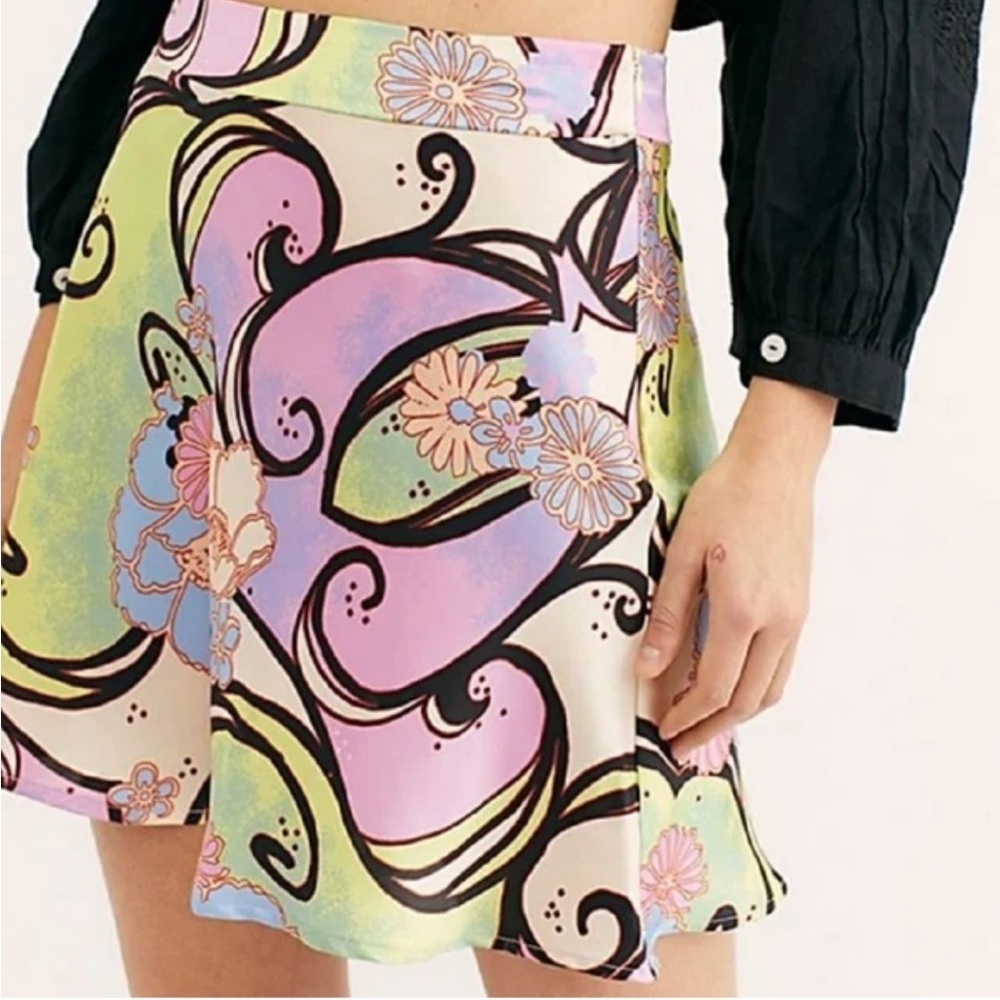 Free People Phoebe Floral Multicolor Mini Skirt